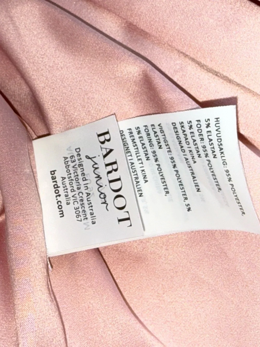 Bardot Dusty Pink Textured Bow Party Dress for Girls 18-24 months EU 92 cm EUC